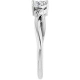 Platinum Marquise Natural Diamond Three-Stone Sculptural Anniversary Band - 1/2 CTW - view 4