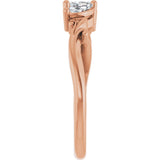 14K Gold Marquise Natural Diamond Three-Stone Sculptural Anniversary Band - 1/2 CTW - Rose Gold - view 4