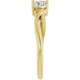 14K Gold Marquise Natural Diamond Three-Stone Sculptural Anniversary Band - 1/2 CTW - Yellow Gold - view 4