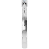 14K Gold Round Natural Diamond Three-Stone Milgrain Anniversary Band - 1/5 CTW - White Gold - view 4