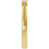 14K Gold Round Natural Diamond Three-Stone Milgrain Anniversary Band - 1/5 CTW - Yellow Gold - view 4