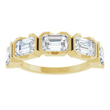 14K Gold Emerald Lab-Grown Diamond Half-Bezel Five-Stone Anniversary Band - 1 1/2-3 1/4 CTW - Yellow Gold - view 8