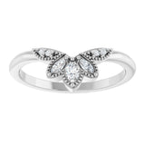 14K Gold Marquise Lab-Grown Diamond Contour Band - 1/8 CTW - White Gold - view 3