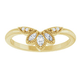 14K Gold Marquise Lab-Grown Diamond Contour Band - 1/8 CTW - Yellow Gold - view 3