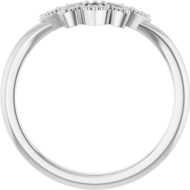 Platinum Marquise Natural Diamond Contour Band - 1/8 CTW - view 2