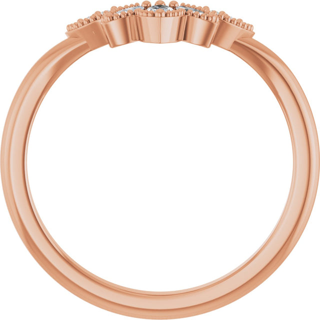 14K Gold Marquise Lab-Grown Diamond Contour Band - 1/8 CTW - Rose Gold - view 2