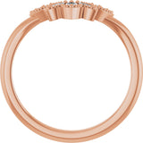 14K Gold Marquise Natural Diamond Contour Band - 1/8 CTW - Rose Gold - view 2