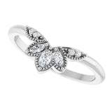 14K Gold Marquise Lab-Grown Diamond Contour Band - 1/8 CTW - White Gold - view 5