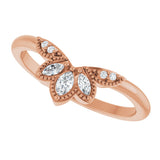 14K Gold Marquise Lab-Grown Diamond Contour Band - 1/8 CTW - Rose Gold - view 5