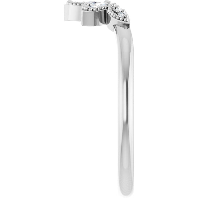 Platinum Marquise Lab-Grown Diamond Contour Band - 1/8 CTW - view 4