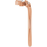 14K Gold Marquise Lab-Grown Diamond Contour Band - 1/8 CTW - Rose Gold - view 4