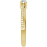14K Gold Round Natural Diamond Three-Stone Anniversary Band - 1/3 CTW - Yellow Gold - view 4