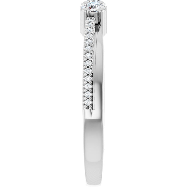 Platinum Round Natural Diamond Three-Stone Anniversary Band - 1/3 CTW - view 4