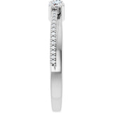 14K Gold Round Lab-Grown Diamond Three-Stone Anniversary Band - 1/3 CTW - White Gold - view 4