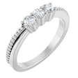 Platinum Round Lab-Grown Diamond Three-Stone Anniversary Band - 1/3 CTW