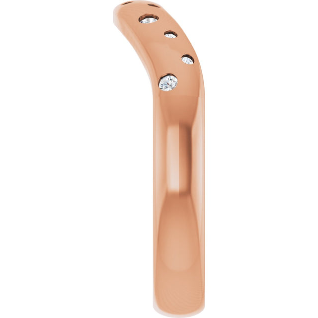 14K Gold Round Lab-Grown Diamond Contour Band - 08 CTW - Rose Gold - view 4