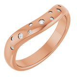 14K Gold Round Lab-Grown Diamond Contour Band - 08 CTW - Rose Gold