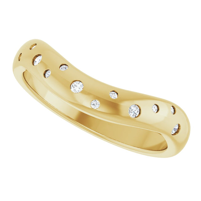 14K Gold Round Lab-Grown Diamond Contour Band - 08 CTW - Yellow Gold - view 5