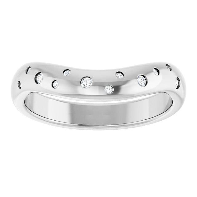 Platinum Round Lab-Grown Diamond Contour Band - 08 CTW - view 3