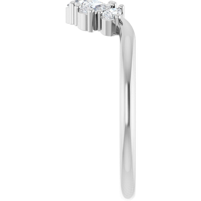 Platinum Pear Natural Diamond Contour Band - 1/2 CTW - view 4