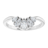Platinum Pear Natural Diamond Contour Band - 1/2 CTW - view 3