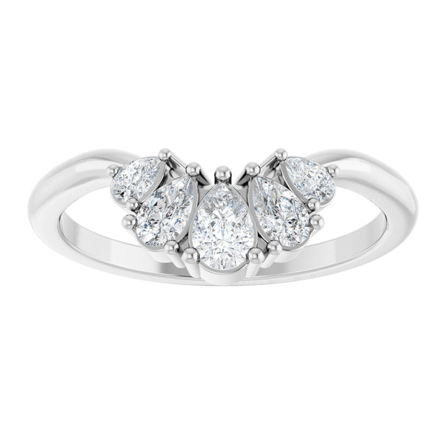 Platinum Pear Lab-Grown Diamond Contour Band - 1/2 CTW - view 3