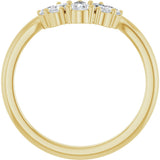 14K Gold Pear Lab-Grown Diamond Contour Band - 1/2 CTW - Yellow Gold - view 2