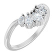 Platinum Pear Natural Diamond Contour Band - 1/2 CTW
