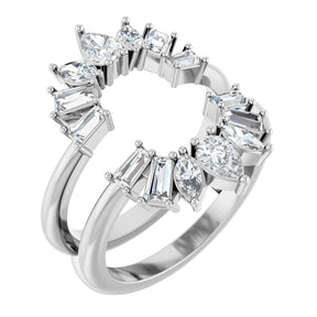 Platinum Pear Lab-Grown Diamond Ring Guard - 1 CTW