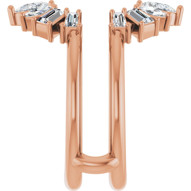 14K Gold Pear Lab-Grown Diamond Ring Guard - 1 CTW - Rose Gold - view 4