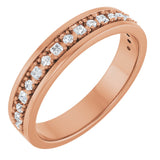 14K Gold Square Natural Diamond Accented Band - 3/8-3/4 CTW - Rose Gold