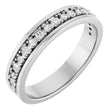 Platinum Square Natural Diamond Accented Band - 3/8-3/4 CTW