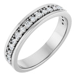 Platinum Square Natural Diamond Accented Band - 3/8-3/4 CTW