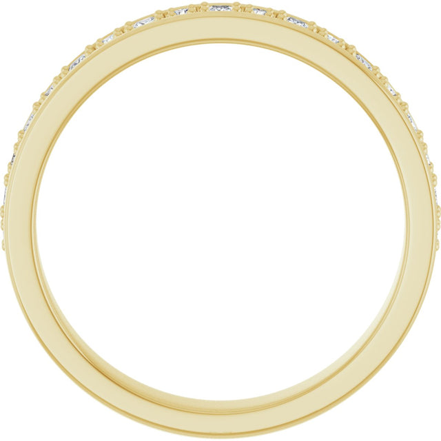 14K Gold Square Natural Diamond Accented Band - 3/8-3/4 CTW - Yellow Gold - view 2