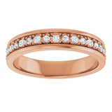 14K Gold Square Natural Diamond Accented Band - 3/8-3/4 CTW - Rose Gold - view 3