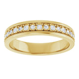 14K Gold Square Natural Diamond Accented Band - 3/8-3/4 CTW - Yellow Gold - view 3