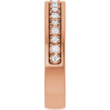 14K Gold Square Lab-Grown Diamond Accented Band - 3/8-7/8 CTW - Rose Gold - view 4