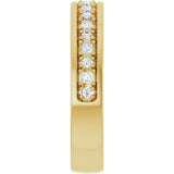 14K Gold Square Natural Diamond Accented Band - 3/8-3/4 CTW - Yellow Gold - view 4