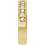 14K Gold Square Lab-Grown Diamond Accented Band - 3/8-7/8 CTW - Yellow Gold - view 4