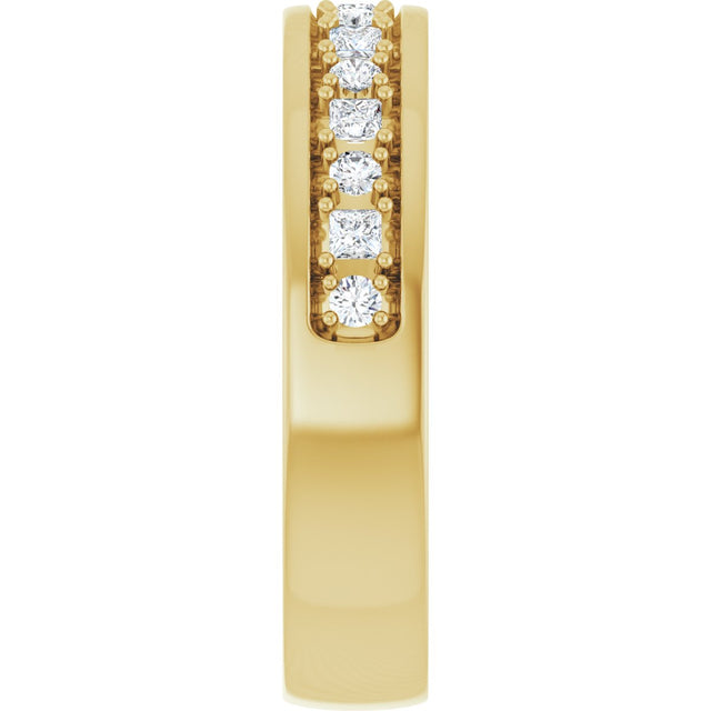 14K Gold Square Lab-Grown Diamond Accented Band - 3/8-7/8 CTW - Yellow Gold - view 4