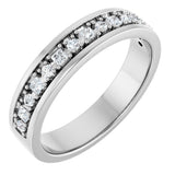 14K Gold Square Lab-Grown Diamond Accented Band - 3/8-7/8 CTW - White Gold
