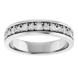 14K Gold Square Lab-Grown Diamond Accented Band - 3/8-7/8 CTW - White Gold - view 3