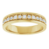 14K Gold Square Lab-Grown Diamond Accented Band - 3/8-7/8 CTW - Yellow Gold - view 3