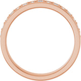 14K Gold Square Lab-Grown Diamond Accented Band - 3/8-7/8 CTW - Rose Gold - view 2