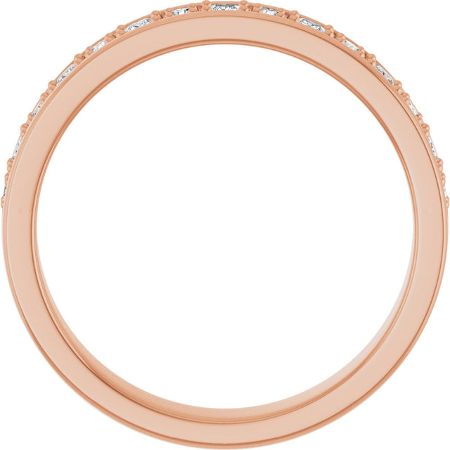 14K Gold Square Lab-Grown Diamond Accented Band - 3/8-7/8 CTW - Rose Gold - view 2