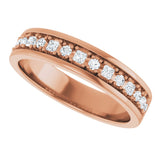 14K Gold Square Lab-Grown Diamond Accented Band - 3/8-7/8 CTW - Rose Gold - view 5
