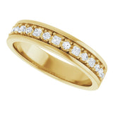 14K Gold Square Natural Diamond Accented Band - 3/8-3/4 CTW - Yellow Gold - view 5