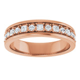 14K Gold Square Lab-Grown Diamond Accented Band - 3/8-7/8 CTW - Rose Gold - view 3