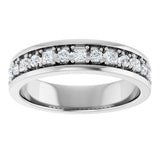 14K Gold Square Natural Diamond Accented Band - 3/8-3/4 CTW - White Gold - view 3