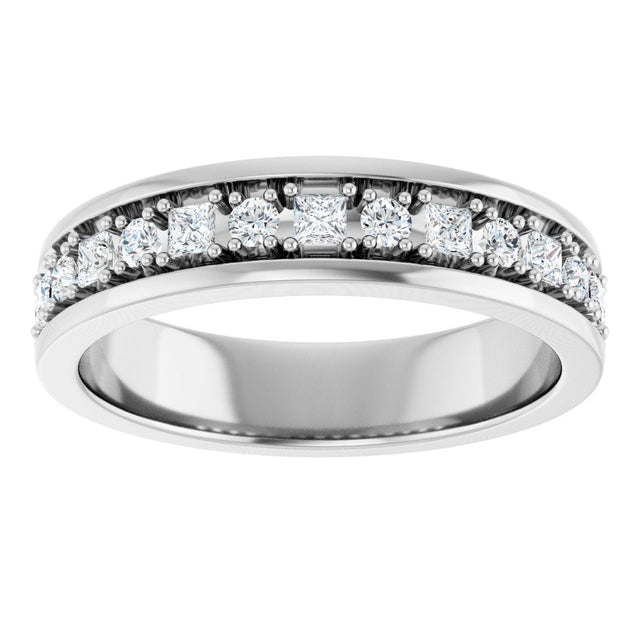 Platinum Square Lab-Grown Diamond Accented Band - 3/8-7/8 CTW - view 3